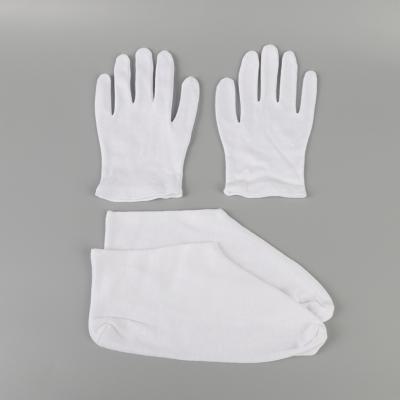 China Foot Cotton Moisturizing Bumps Foot Cover Hand Gloves With Elastic / White Color for sale