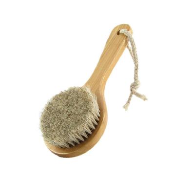 China All Natural Logo Short Handle Bath Brush Custom Soft Stiffens Wooden Body Brush For Kids for sale