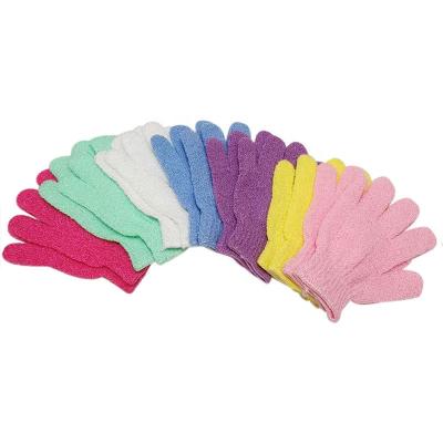 China All Natural Excellent Quality Exfoliating Gloves Fabric Scrubber Face Body Bath Gloves for sale