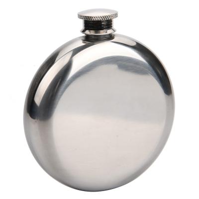 China Liquor drink when portable 5oz round stainless steel hip flask alcohol whiskey liquid hip flasks for sale