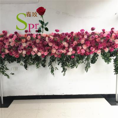 China WEDDING OR PARTY BACKDROP FLOWER WALL SPR China Supplies Decor Rose Peony Arrangement Silk Artificial Flower Wall Panel Backdrop Wedding Home Decoration for sale