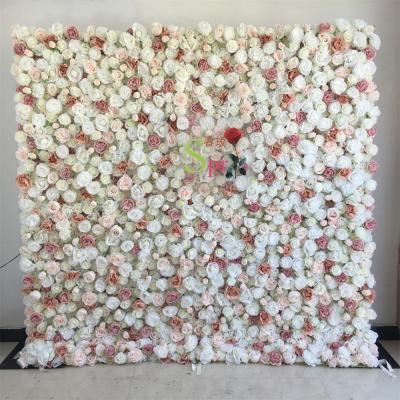 China Custom Wedding OR PARTY FLOWER WALL SPR Supplies Decoration Pink Hydrangea Backdrop Silk Artificial Flower Wedding Decorative Wall Panel for sale