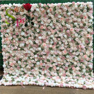 China Custom High Quality Wedding Floral Wall The Romantic Wedding Centerpieces Decoration SPR Plastic Artificial Decorative Panel Flower Factory Wall for sale