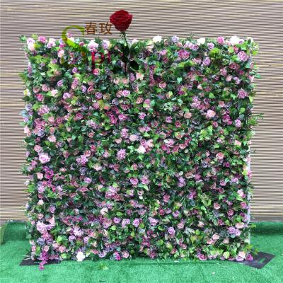 China Romantic Wedding Decoration SPR 3D Roll Up Silk Flower For Wedding Event Party Decoration Flower Wall Backdrop for sale