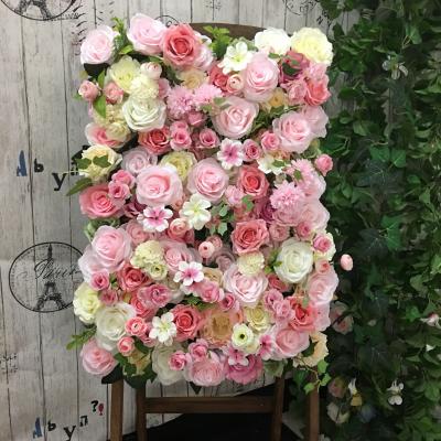 China Fashional SPR Wholesale Supplies Decoration Custom White Pink Wedding Backdrop Silk Artificial Flower Wall for sale