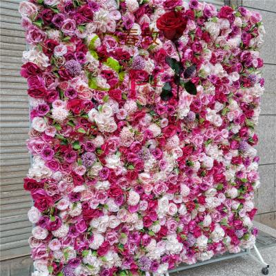 China WALL SPR cheap WEDDING OR PARTY BACKGROUND FLOWER Pric wedding decoration hydrangea with Rose Artificial Silk Flower Wall for sale