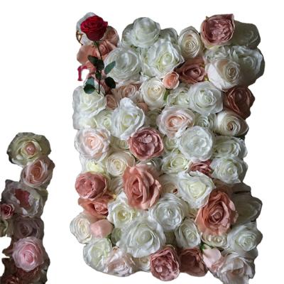 China Home Decoration SPR China Supplies Rose Peony Arrangement Silk Artificial Flower Wall Panel Backdrop Wedding Home Decoration for sale