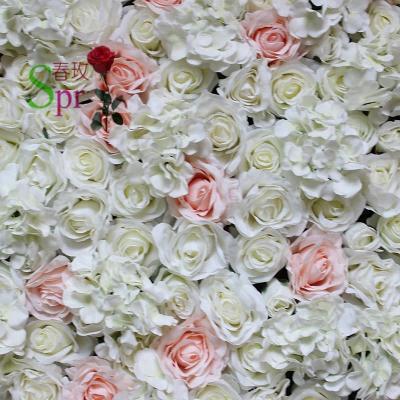 China Touch SPR 2020 Natural Pink White Hydrangea Wedding Rose Artificial Flower Wall Pieces Decorative Floral For Party Event Stage Backdrop for sale