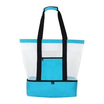 China 100% Eco-friendly Wholesale Customizable Polyester Beach Tote Bags With Insulation Cooler for sale