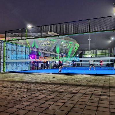 China Legendsports Factory Price 8 Pcs Led Light Glass Padel Courts 10m*20m for sale