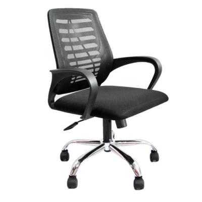 China Hot Sale Black Chrome Furniture Home Office Desk Ergonomic Mesh Computer Office Desk Task Swivel Chairs Adjustable Base Mid-Back for sale