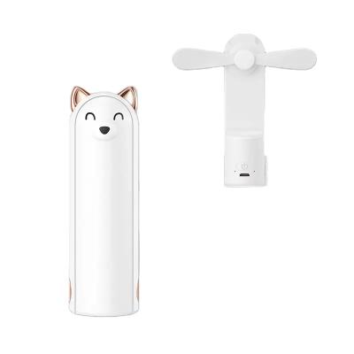 China Hotel New Arrival Mini USB Fan Hand Held Folding Standing Desk Fan Rechargeable Personal Cute Fan Small Pocket For Women for sale