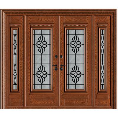 China ABYAT Modern Front Doors For Houses Modern Aluminum Front Metal Door With Glass for sale