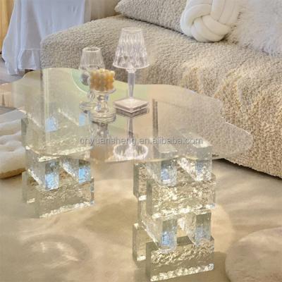 China Factory direct fashion independent set of traditional design DIY special glass table tempered decorative glass for sale