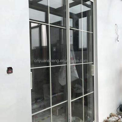 China Newest Manufacture 2022 Traditional Factory Beautiful Single Sliding Tempered Glass Decorative Door for sale