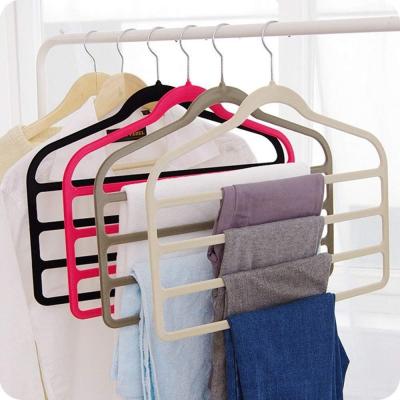 China Wholesale anti-wrinkle space-saving multi-layer pants stretches 4 layers assembled anti-wrinkle hanger for sale