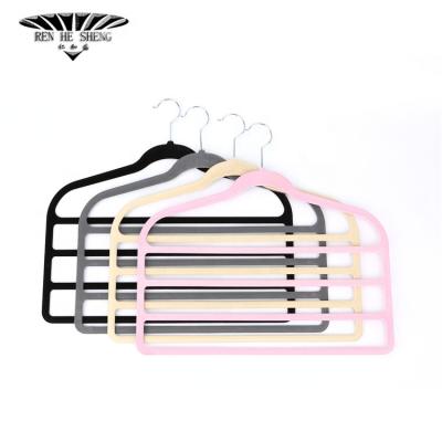 China Other China Supplier Anti-Slip Velvet Customized Garment Flocked Hanger for sale