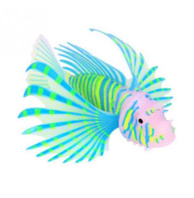 China New Viable Popular Glow in Dark Artificial Aquarium Pet Lionfish Ornament Jellyfish Decor for sale