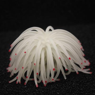 China White Sea Anemone Artificial Coral Viable Aquarium Silicone Ornament for sale