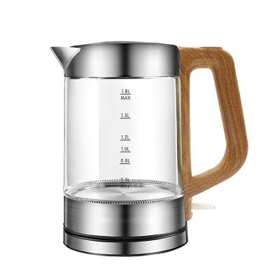 China 360 Degree Low Rotation Electric Glass Tea Infuser Kettle Glass Tea Maker With Cups for sale