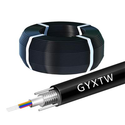 China Outdoor singlemode flame retardant armored armored fiber optic cable GYXTW fiber optic cable 4 core fiber optic cable for sale