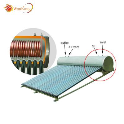 China Preheated Stainless Steel Copper Coil Solar Water Heater With Heat Exchanger for sale