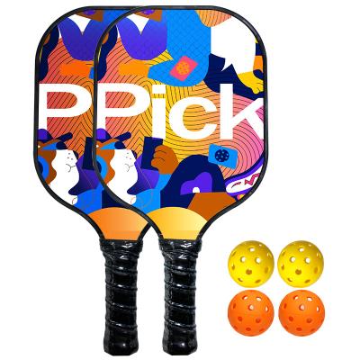 China Factory hot selling carbon fiber pickleball paddle set include 2 racket 4 balls one racket bag PK-RTS-1 for sale