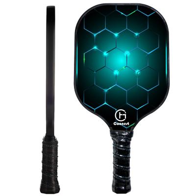 China Feature Multi-Layered Traction And Stability Fiberglass And Graphite Pickleball Paddle Face Honeycomb Core Pickleball Rackets PK-CF-10 for sale