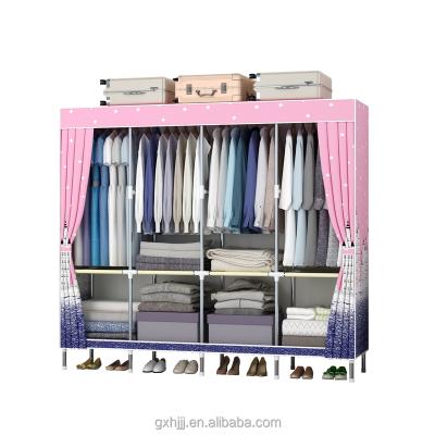 China Portable Wardrobe (Others) Metal Pipes Adjustable Wardrobe Kids Wardrobes for sale