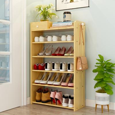 China Convertible Customized Portable Assembly Designs Wood Panel Shoe Racks For Home for sale