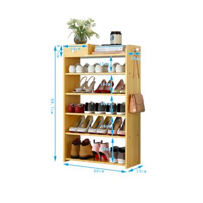 China Modern Convertible Wood Portable Shelves Cabinet Storage Rack Shelf Rack Shoe Shoe Organizer For Entryway for sale