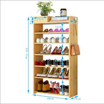 China Wholesale Convertible Wooden 6 Tier Panel Shoe Rack Factory Price Shoe Rack Shelves Multifunctional MDF Storage Organizer Shelf for sale