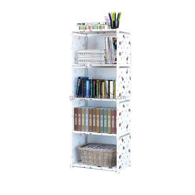 China Contemporary DIY Bookcase Bookshelf with Organizers 4 Bookshelves Kids Storage Home Cabinet for sale