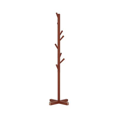 China (Other)Wholesale Adjustable Wooden Tree Shaped Rustic Solid Wood Coat Rack Stand For Clothes Hat Bags for sale