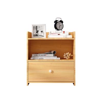 China Wholesale Fiberboard Night Table Rack Bedroom Storage Organizer Panel Bedside Cabinet Convertible Compact Wood Bedside Drawer for sale