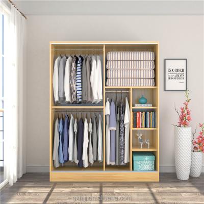 China China Factory MDF Wardrobe Double Sliding Door Modern Wardrobe Bedroom Wooden Amoire Clothing Cabinet for sale