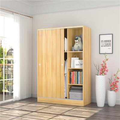 China China Factory Double Sliding Door Wooden Clothes Cabinet Low Price Modern MDF Wardrobe Wardrobe Bedroom 1.2 Meters Long Wardrobe for sale