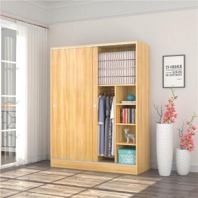 China Modern Malaysian modern bedroom furniture sliding fabric wardrobe design wood almirah designs solid wood door clothes wardrobe cabinet for sale