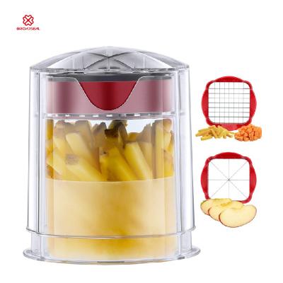 China Sustainable Vegetable Chopper Manual Potato Chips Cutter Stainless Steel French Fries Cutter Potato Cutter For French Fries for sale