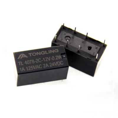 China TL40785-2C-12V-0.2W sealed DPDT 12V 8 pin PCB board signal relay factory direct sale for sale