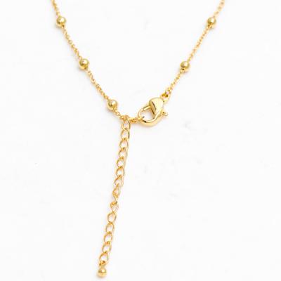 China TRENDY 18k Gold Plated Brass Jewelry , Bead Spacer New Design Fashion Chain Necklaces For Women for sale