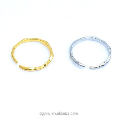 China TRENDY Fashion Simple Ladies Wave Design Thin Open Ring Plain Gold Plated Women Jewelry for sale