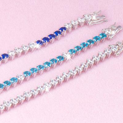 China 2020 Hot Selling High Quality Tennis Jewelry FASHIONABLE Charm 925 Silver Bracelet With Cubic Zirconia for sale