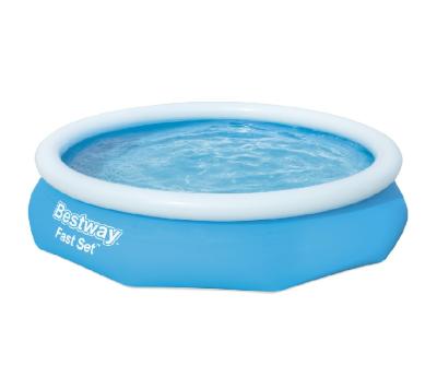 China Heavy Duty PVC and Polyester Family Swimming Pool 3-Ply Classic Inflatable Round Swimming Pool Quick Set Water Park for sale