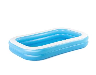 China Toy Blue Rectangular Pool Water Toys Extra Size Sidewalls Quick Release Valves Textured Family Pools for sale