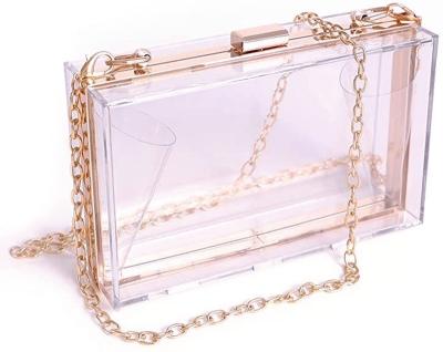 China High Quality Selling Clear Evening Acrylic Transparent Square Handbag Purse Clutch Purse Party for sale