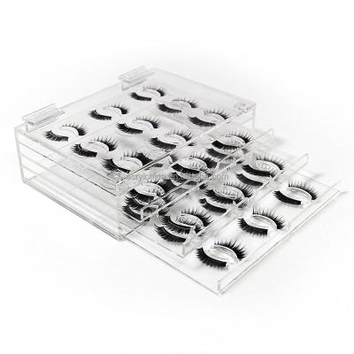 China Sustainable Wholesale Clear Acrylic Eyelash Extension Storage Box Storage Case With Drawers for sale