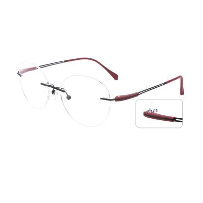 China Handsome Fashion Rectangular Rimless Gold Rectangular Optical Monocle Frames Men Rimless Glass Frames for sale