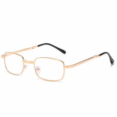 China Hot Selling Slim Full Metal Frame Unisex Pocket Men's Foldable Folding Reading Glasses for sale