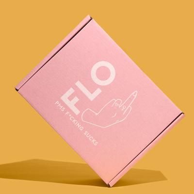 China Customized Recyclable Pink Corrugated Cardboard Subscription Gift Paper Packaging Mailer Box With Logo for sale